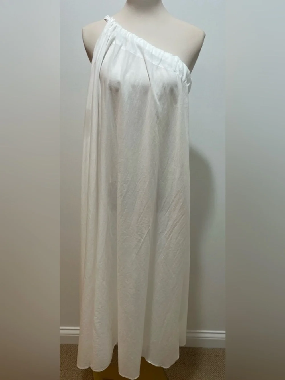 J. Crew NWOT White One-Shoulder Beach Dress in Cotton Voile - Picture 4 of 7